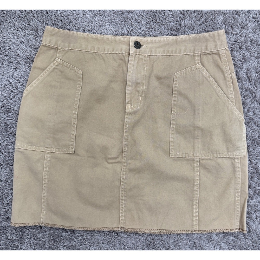 Women's Nautical Jeans Company Skirt Khaki Raw Hem Size 8